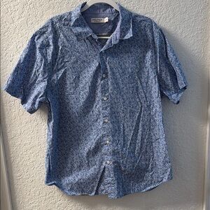 Nautica Men's Casual Blue Anchor Patterned Shirt XL